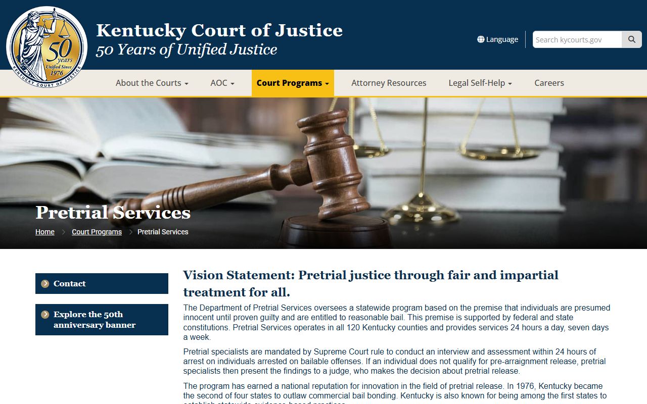LaRue County arrest records and court charges Kentucky Pretrial Services
