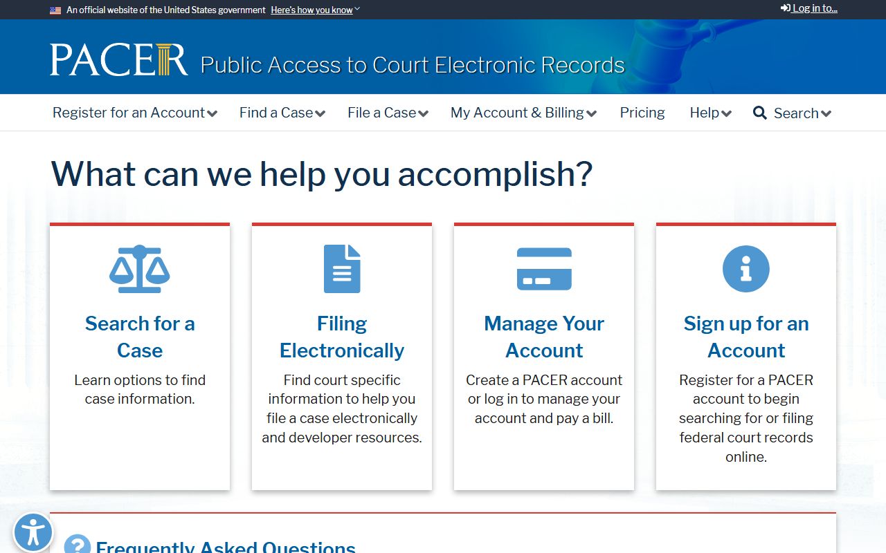 LaRue County court dockets PACER federal case access
