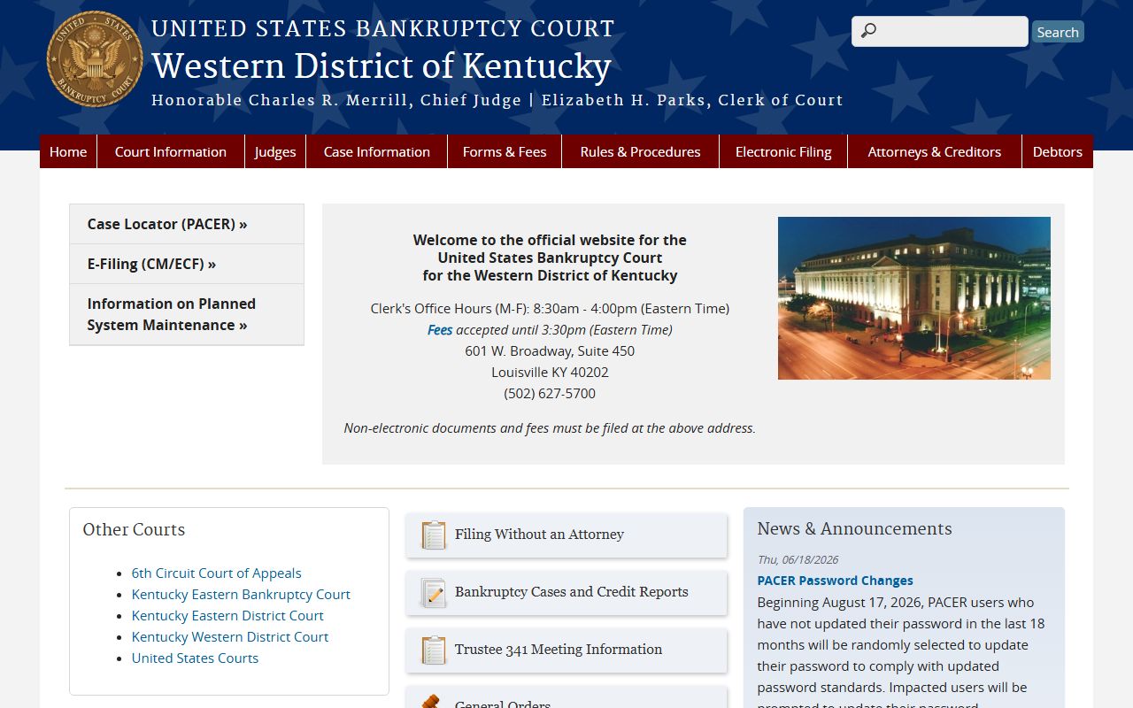 LaRue County court dockets Western District bankruptcy access