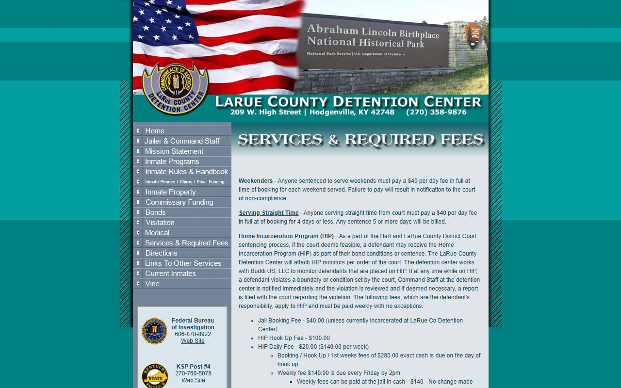 LaRue County Circuit Court records court fee and sentence information