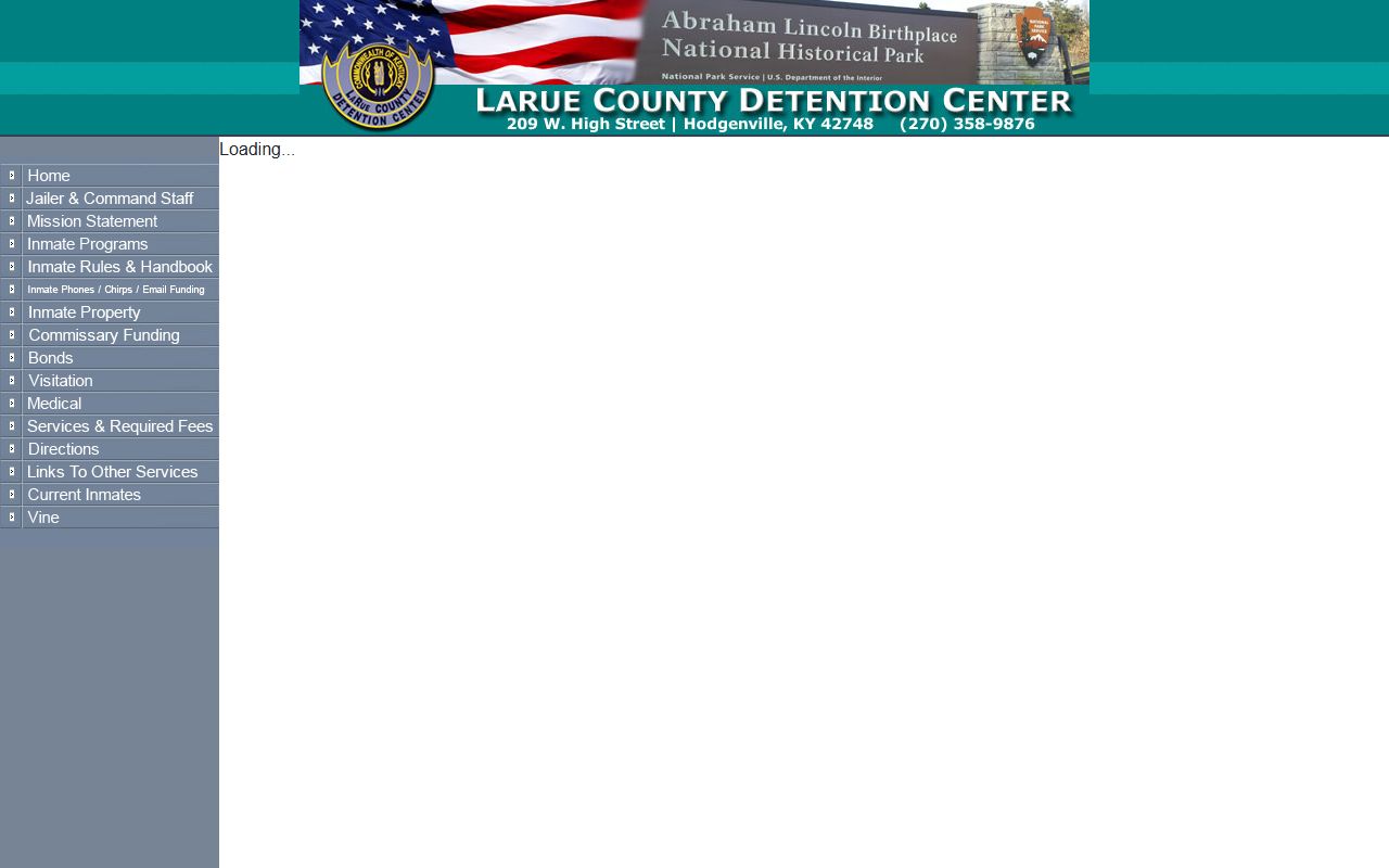 LaRue County inmate search official current jail roster