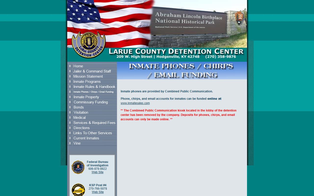 LaRue County inmate search inmate phone service
