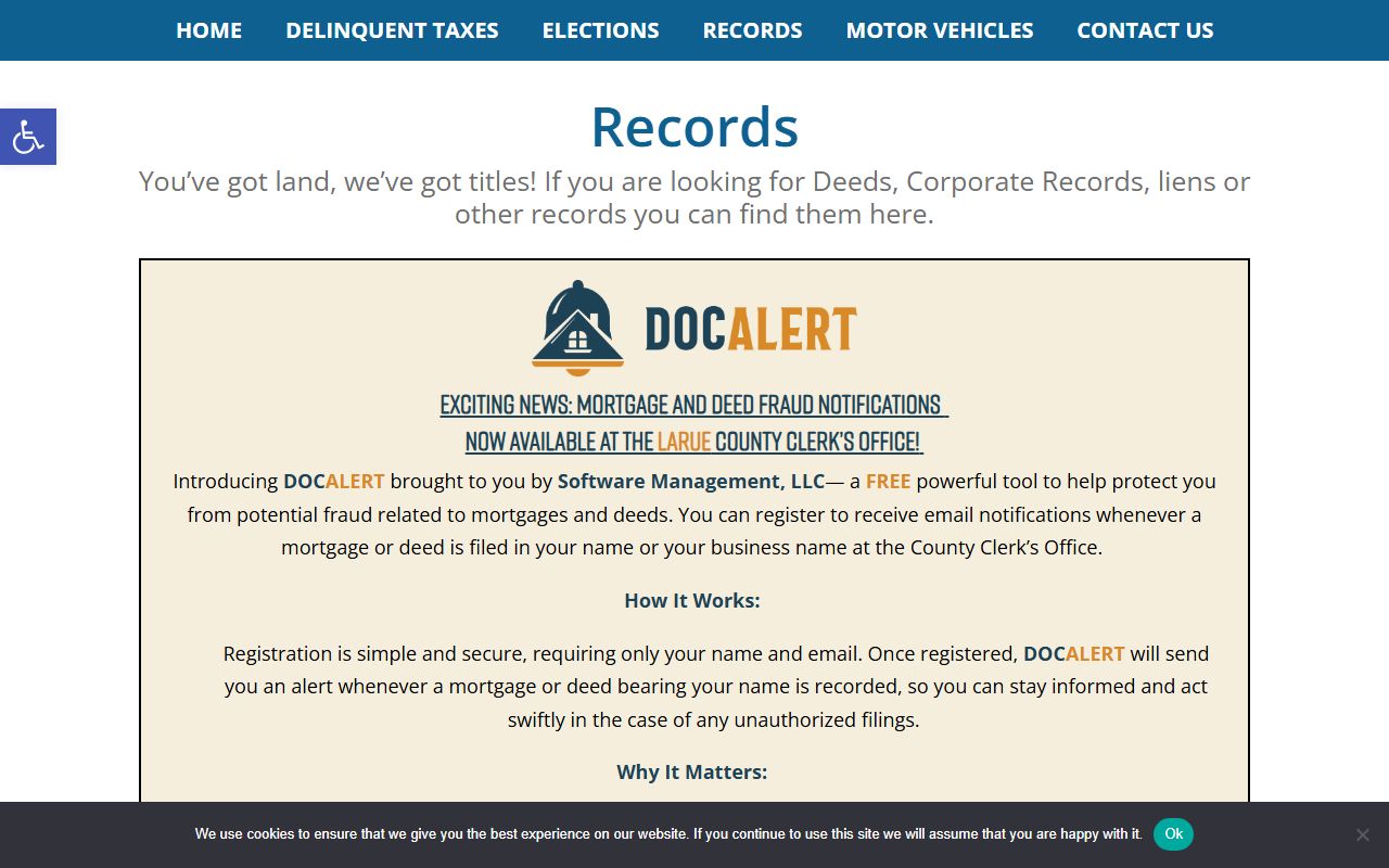 LaRue County probate records county clerk recording fees